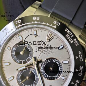 Rolex Daytona 116519 customized with the best alternative outer dial and hands on the market, equipped with Dandong 4130 movement and natural black fluororubber strap - Image 14