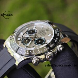 Rolex Daytona 116519 customized with the best alternative outer dial and hands on the market, equipped with Dandong 4130 movement and natural black fluororubber strap - Image 20