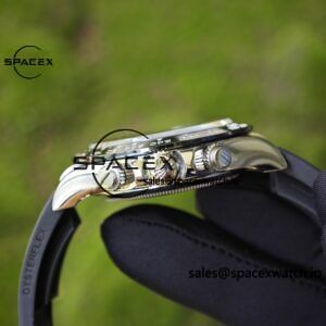 Rolex Daytona 116519 customized with the best alternative outer dial and hands on the market, equipped with Dandong 4130 movement and natural black fluororubber strap - Image 21