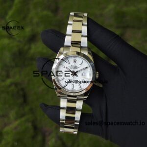 41mm Rolex DateJust m126300 white dial, custom modified genuine watch accessories, outer ring, dial, mirror, hands, Dandong 3235 integrated movement, 904L steel case strap - Image 4