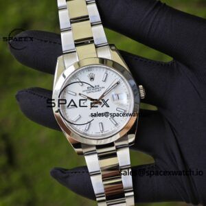 41mm Rolex DateJust m126300 white dial, custom modified genuine watch accessories, outer ring, dial, mirror, hands, Dandong 3235 integrated movement, 904L steel case strap - Image 6