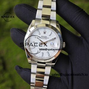 41mm Rolex DateJust m126300 white dial, custom modified genuine watch accessories, outer ring, dial, mirror, hands, Dandong 3235 integrated movement, 904L steel case strap - Image 7