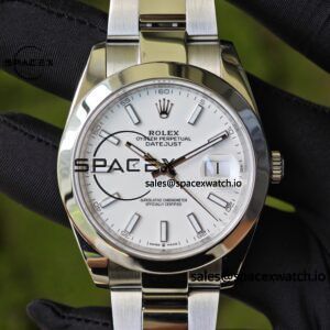 41mm Rolex DateJust m126300 white dial, custom modified genuine watch accessories, outer ring, dial, mirror, hands, Dandong 3235 integrated movement, 904L steel case strap - Image 8
