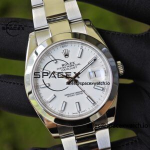41mm Rolex DateJust m126300 white dial, custom modified genuine watch accessories, outer ring, dial, mirror, hands, Dandong 3235 integrated movement, 904L steel case strap - Image 9
