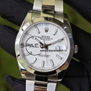 41mm Rolex DateJust m126300 white dial, custom modified genuine watch accessories, outer ring, dial, mirror, hands, Dandong 3235 integrated movement, 904L steel case strap - Image 10