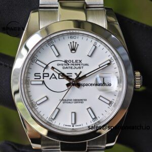41mm Rolex DateJust m126300 white dial, custom modified genuine watch accessories, outer ring, dial, mirror, hands, Dandong 3235 integrated movement, 904L steel case strap - Image 11