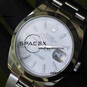 41mm Rolex DateJust m126300 white dial, custom modified genuine watch accessories, outer ring, dial, mirror, hands, Dandong 3235 integrated movement, 904L steel case strap - Image 12