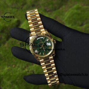40mm Rolex Day Date m 228238 gaming table green, customized with German five axis CNC technology 18K pure gold strap, German imported green dial, pointer calendar, Swiss imported ETA2836 movement, high standard assembly process - Image 3