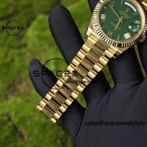 40mm Rolex Day Date m 228238 gaming table green, customized with German five axis CNC technology 18K pure gold strap, German imported green dial, pointer calendar, Swiss imported ETA2836 movement, high standard assembly process - Image 15
