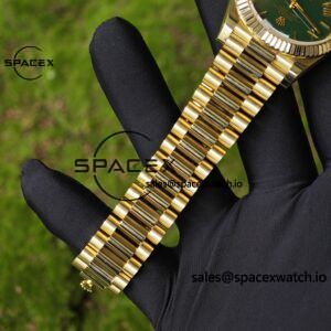 40mm Rolex Day Date m 228238 gaming table green, customized with German five axis CNC technology 18K pure gold strap, German imported green dial, pointer calendar, Swiss imported ETA2836 movement, high standard assembly process - Image 16