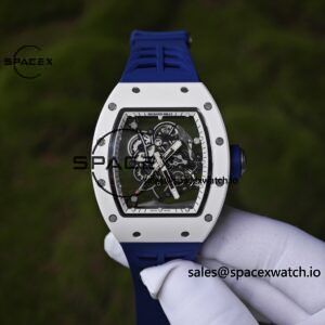 1: 1. Customize the best version RM-055 Japan limited edition, titanium rubber case, Vaucher RMUL2 super movement, blue rubber strap, high transparency curved sapphire crystal, titanium buckle - Image 5