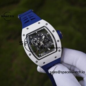 1: 1. Customize the best version RM-055 Japan limited edition, titanium rubber case, Vaucher RMUL2 super movement, blue rubber strap, high transparency curved sapphire crystal, titanium buckle - Image 6