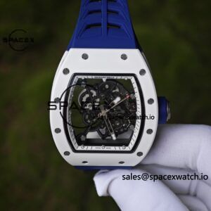 1: 1. Customize the best version RM-055 Japan limited edition, titanium rubber case, Vaucher RMUL2 super movement, blue rubber strap, high transparency curved sapphire crystal, titanium buckle - Image 8
