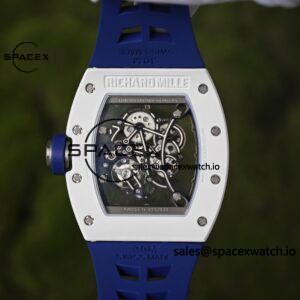 1: 1. Customize the best version RM-055 Japan limited edition, titanium rubber case, Vaucher RMUL2 super movement, blue rubber strap, high transparency curved sapphire crystal, titanium buckle - Image 20