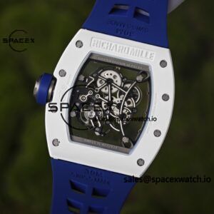 1: 1. Customize the best version RM-055 Japan limited edition, titanium rubber case, Vaucher RMUL2 super movement, blue rubber strap, high transparency curved sapphire crystal, titanium buckle - Image 22