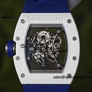 1: 1. Customize the best version RM-055 Japan limited edition, titanium rubber case, Vaucher RMUL2 super movement, blue rubber strap, high transparency curved sapphire crystal, titanium buckle - Image 23