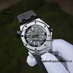AUDEMARS PIGUET Royal Oak Offshore Submersible 15720, equipped with original grey dial, grey rubber strap, and 4308 integrated movement - Image 8