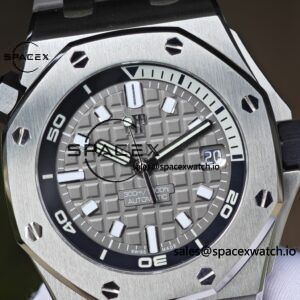 AUDEMARS PIGUET Royal Oak Offshore Submersible 15720, equipped with original grey dial, grey rubber strap, and 4308 integrated movement - Image 13