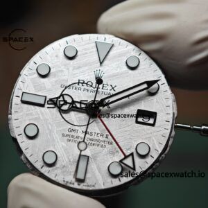Rolex GMT Master II 126719 BLRO custom real meteorite dial, customized best alternative pointer calendar, plated with 18K white gold, Dandong 3285 integrated movement - Image 16
