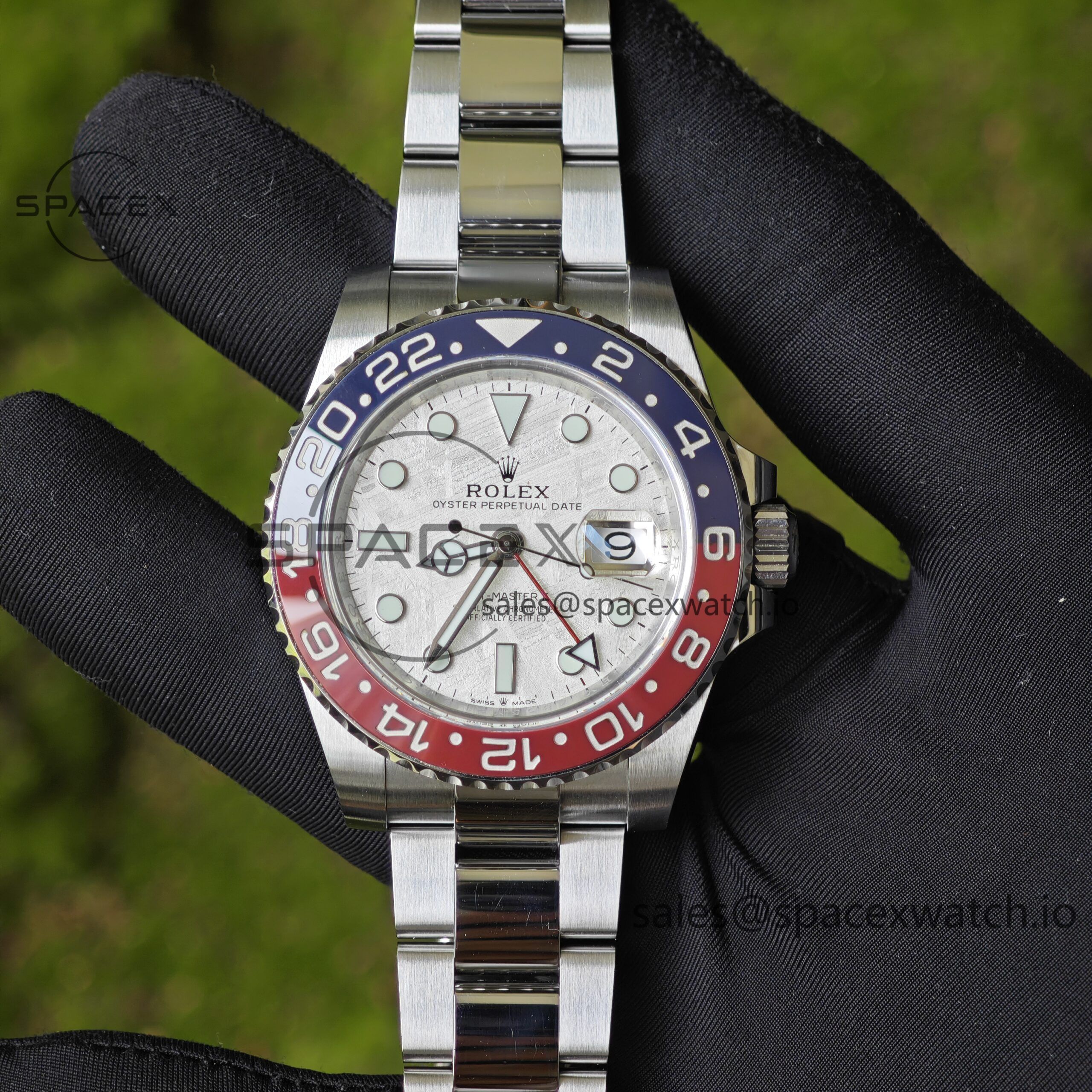 IMG_20250521_145906 Rolex GMT Master II 126719 BLRO custom real meteorite dial, customized best alternative pointer calendar, plated with 18K white gold, Dandong 3285 integrated movement - Image 1