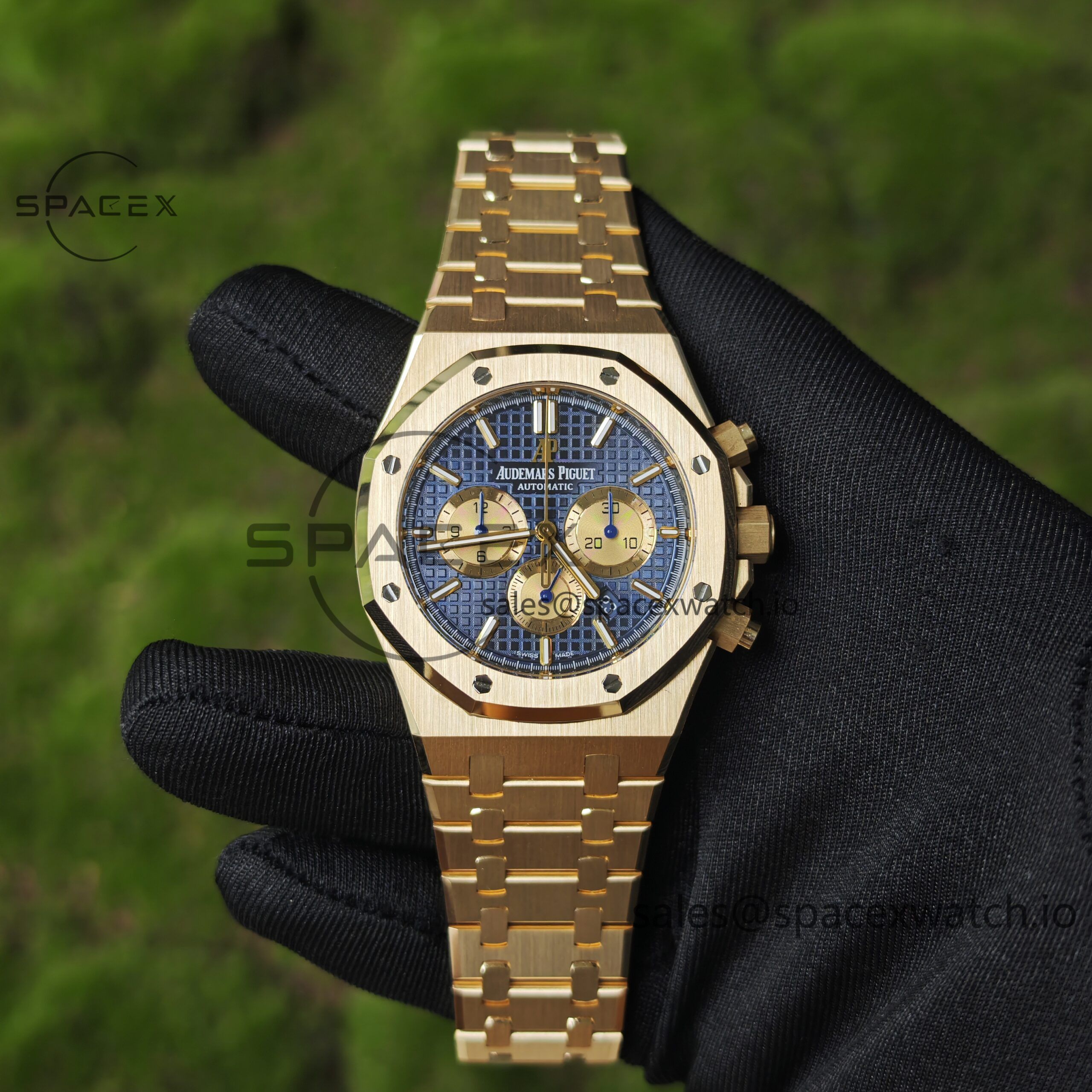 IMG_20250523_132636 Customized AP26331BA blue dial, German CNC technology 1:1 customized 18K pure gold case strap, GENFP1185 movement, customized best substitute dial, hands, calendar, perfectly restoring GEN effect - Image 1