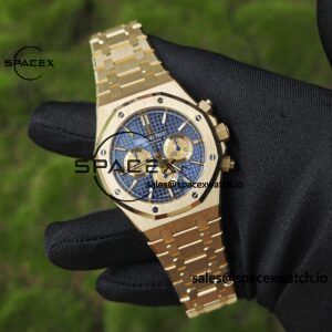 Customized AP26331BA blue dial, German CNC technology 1:1 customized 18K pure gold case strap, GENFP1185 movement, customized best substitute dial, hands, calendar, perfectly restoring GEN effect - Image 3