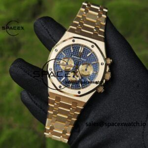 Customized AP26331BA blue dial, German CNC technology 1:1 customized 18K pure gold case strap, GENFP1185 movement, customized best substitute dial, hands, calendar, perfectly restoring GEN effect - Image 4