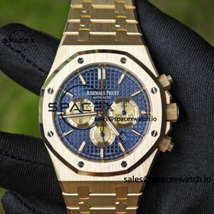 Customized AP26331BA blue dial, German CNC technology 1:1 customized 18K pure gold case strap, GENFP1185 movement, customized best substitute dial, hands, calendar, perfectly restoring GEN effect - Image 5