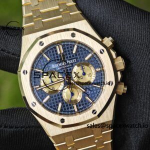 Customized AP26331BA blue dial, German CNC technology 1:1 customized 18K pure gold case strap, GENFP1185 movement, customized best substitute dial, hands, calendar, perfectly restoring GEN effect - Image 9