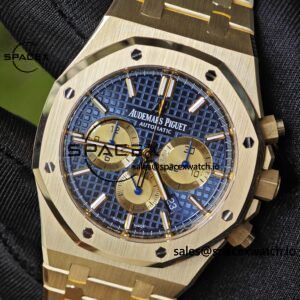 Customized AP26331BA blue dial, German CNC technology 1:1 customized 18K pure gold case strap, GENFP1185 movement, customized best substitute dial, hands, calendar, perfectly restoring GEN effect - Image 10