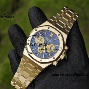 Customized AP26331BA blue dial, German CNC technology 1:1 customized 18K pure gold case strap, GENFP1185 movement, customized best substitute dial, hands, calendar, perfectly restoring GEN effect - Image 7
