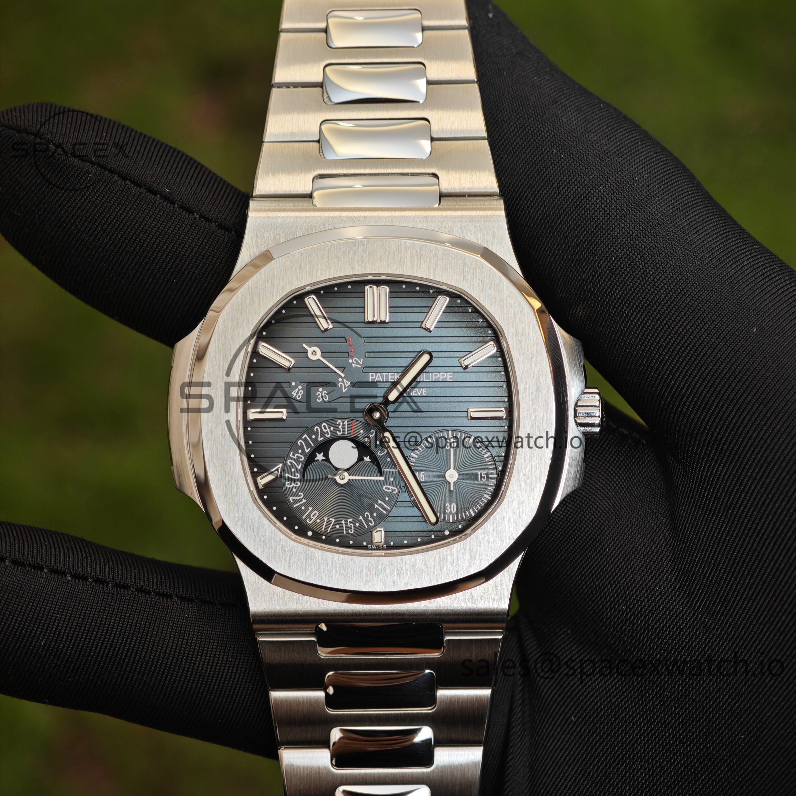 IMG_20250424_191322 (Top Customization) Patek Philippe Nautilus 5712 Improved Best Alternative Gradient Blue Dial, Replacing Moon Phase, 1:1 Customized Case and Strap with Secondary Polishing and Grinding, ACE240 Integrated Movement - Image 1