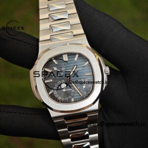 (Top Customization) Patek Philippe Nautilus 5712 Improved Best Alternative Gradient Blue Dial, Replacing Moon Phase, 1:1 Customized Case and Strap with Secondary Polishing and Grinding, ACE240 Integrated Movement - Image 6