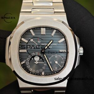 (Top Customization) Patek Philippe Nautilus 5712 Improved Best Alternative Gradient Blue Dial, Replacing Moon Phase, 1:1 Customized Case and Strap with Secondary Polishing and Grinding, ACE240 Integrated Movement - Image 8