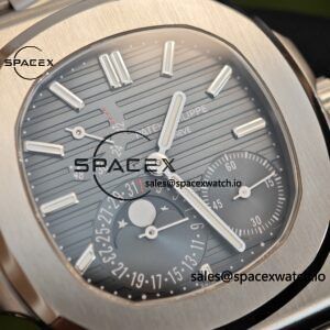 (Top Customization) Patek Philippe Nautilus 5712 Improved Best Alternative Gradient Blue Dial, Replacing Moon Phase, 1:1 Customized Case and Strap with Secondary Polishing and Grinding, ACE240 Integrated Movement - Image 13