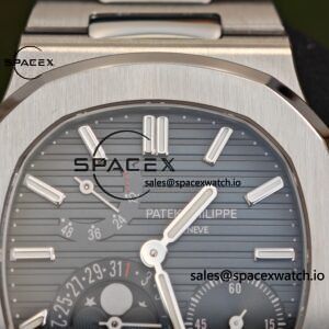 (Top Customization) Patek Philippe Nautilus 5712 Improved Best Alternative Gradient Blue Dial, Replacing Moon Phase, 1:1 Customized Case and Strap with Secondary Polishing and Grinding, ACE240 Integrated Movement - Image 14