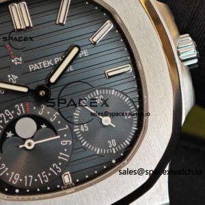 (Top Customization) Patek Philippe Nautilus 5712 Improved Best Alternative Gradient Blue Dial, Replacing Moon Phase, 1:1 Customized Case and Strap with Secondary Polishing and Grinding, ACE240 Integrated Movement - Image 16