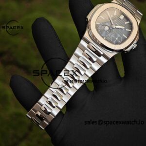 (Top Customization) Patek Philippe Nautilus 5712 Improved Best Alternative Gradient Blue Dial, Replacing Moon Phase, 1:1 Customized Case and Strap with Secondary Polishing and Grinding, ACE240 Integrated Movement - Image 25