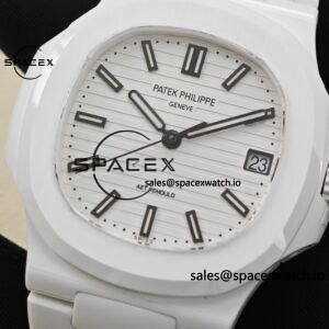 AET Patek Philippe 5711 white ceramic, original data 1:1 customized high-end white ceramic case and strap, customized best alternative white dial, hands, calendar, equipped with ACE324 integrated movement. - Image 12