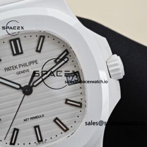 AET Patek Philippe 5711 white ceramic, original data 1:1 customized high-end white ceramic case and strap, customized best alternative white dial, hands, calendar, equipped with ACE324 integrated movement. - Image 13