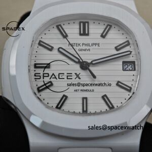 AET Patek Philippe 5711 white ceramic, original data 1:1 customized high-end white ceramic case and strap, customized best alternative white dial, hands, calendar, equipped with ACE324 integrated movement. - Image 11