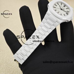 AET Patek Philippe 5711 white ceramic, original data 1:1 customized high-end white ceramic case and strap, customized best alternative white dial, hands, calendar, equipped with ACE324 integrated movement. - Image 23
