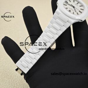 AET Patek Philippe 5711 white ceramic, original data 1:1 customized high-end white ceramic case and strap, customized best alternative white dial, hands, calendar, equipped with ACE324 integrated movement. - Image 24