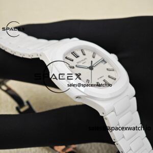 AET Patek Philippe 5711 white ceramic, original data 1:1 customized high-end white ceramic case and strap, customized best alternative white dial, hands, calendar, equipped with ACE324 integrated movement. - Image 18