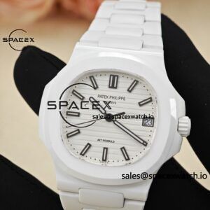 AET Patek Philippe 5711 white ceramic, original data 1:1 customized high-end white ceramic case and strap, customized best alternative white dial, hands, calendar, equipped with ACE324 integrated movement. - Image 10