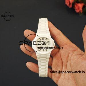 AET Patek Philippe 5711 white ceramic, original data 1:1 customized high-end white ceramic case and strap, customized best alternative white dial, hands, calendar, equipped with ACE324 integrated movement. - Image 27
