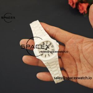 AET Patek Philippe 5711 white ceramic, original data 1:1 customized high-end white ceramic case and strap, customized best alternative white dial, hands, calendar, equipped with ACE324 integrated movement. - Image 28