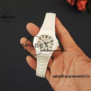 AET Patek Philippe 5711 white ceramic, original data 1:1 customized high-end white ceramic case and strap, customized best alternative white dial, hands, calendar, equipped with ACE324 integrated movement. - Image 29