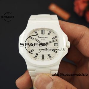 AET Patek Philippe 5711 white ceramic, original data 1:1 customized high-end white ceramic case and strap, customized best alternative white dial, hands, calendar, equipped with ACE324 integrated movement. - Image 32