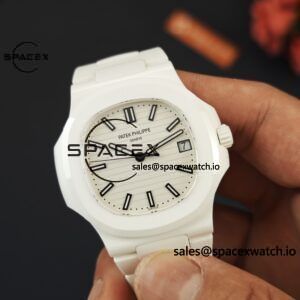 AET Patek Philippe 5711 white ceramic, original data 1:1 customized high-end white ceramic case and strap, customized best alternative white dial, hands, calendar, equipped with ACE324 integrated movement. - Image 33